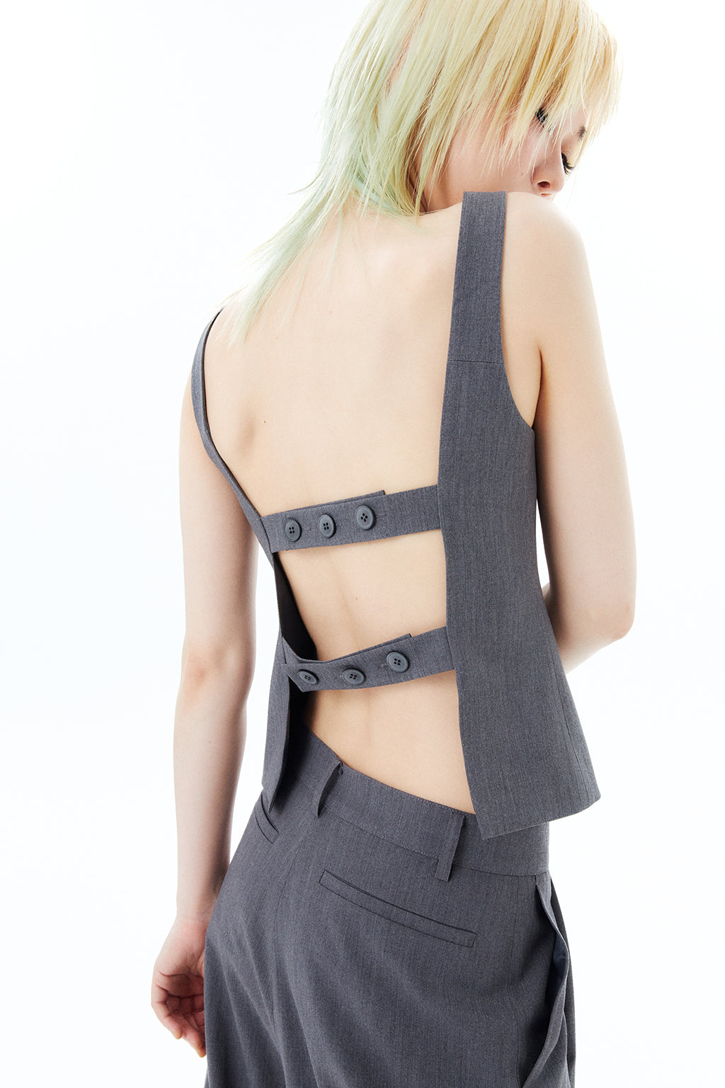 BACK STRAPS TOP / GRAY