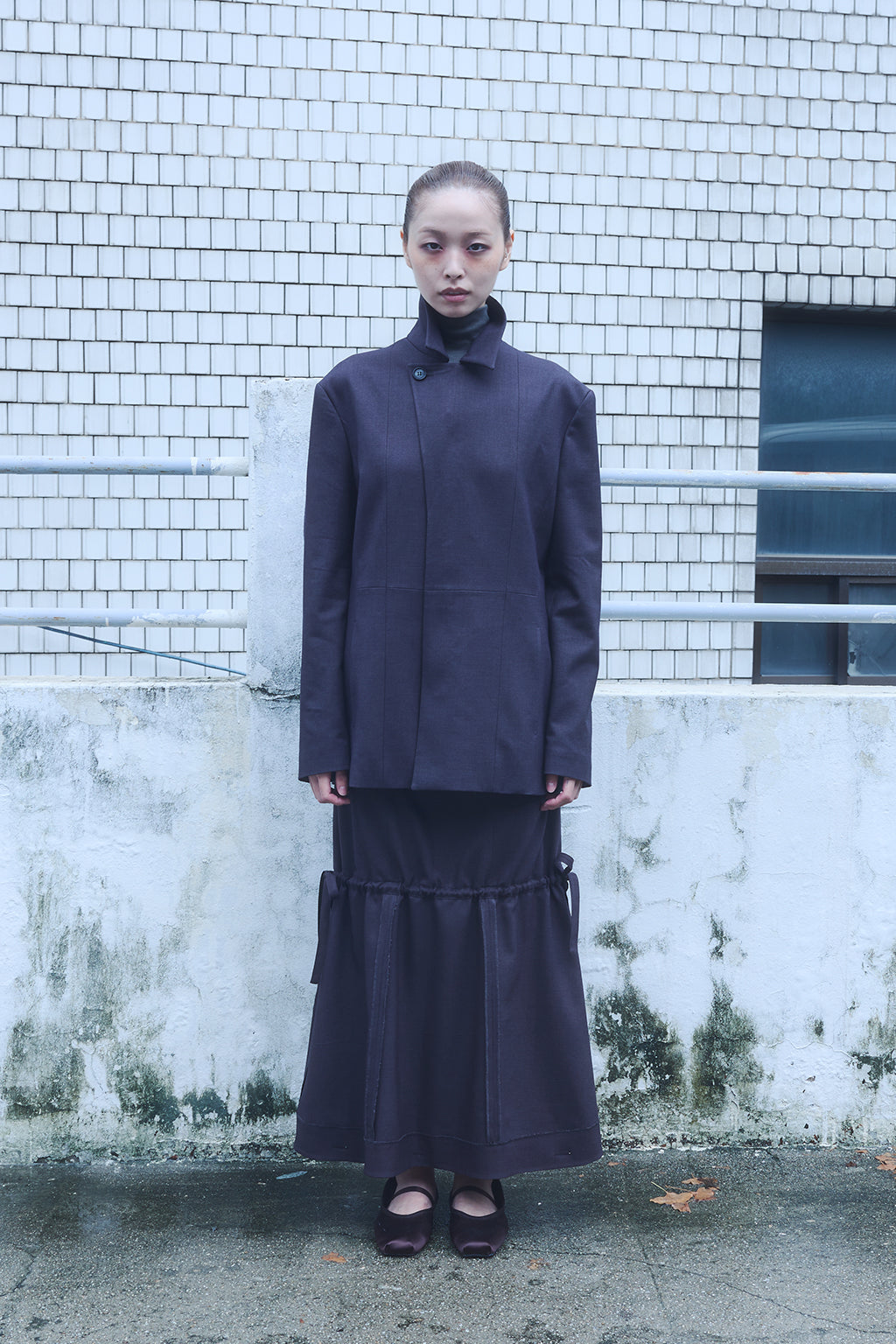 ZIP-UP WOOL JACKET / CHARCOAL