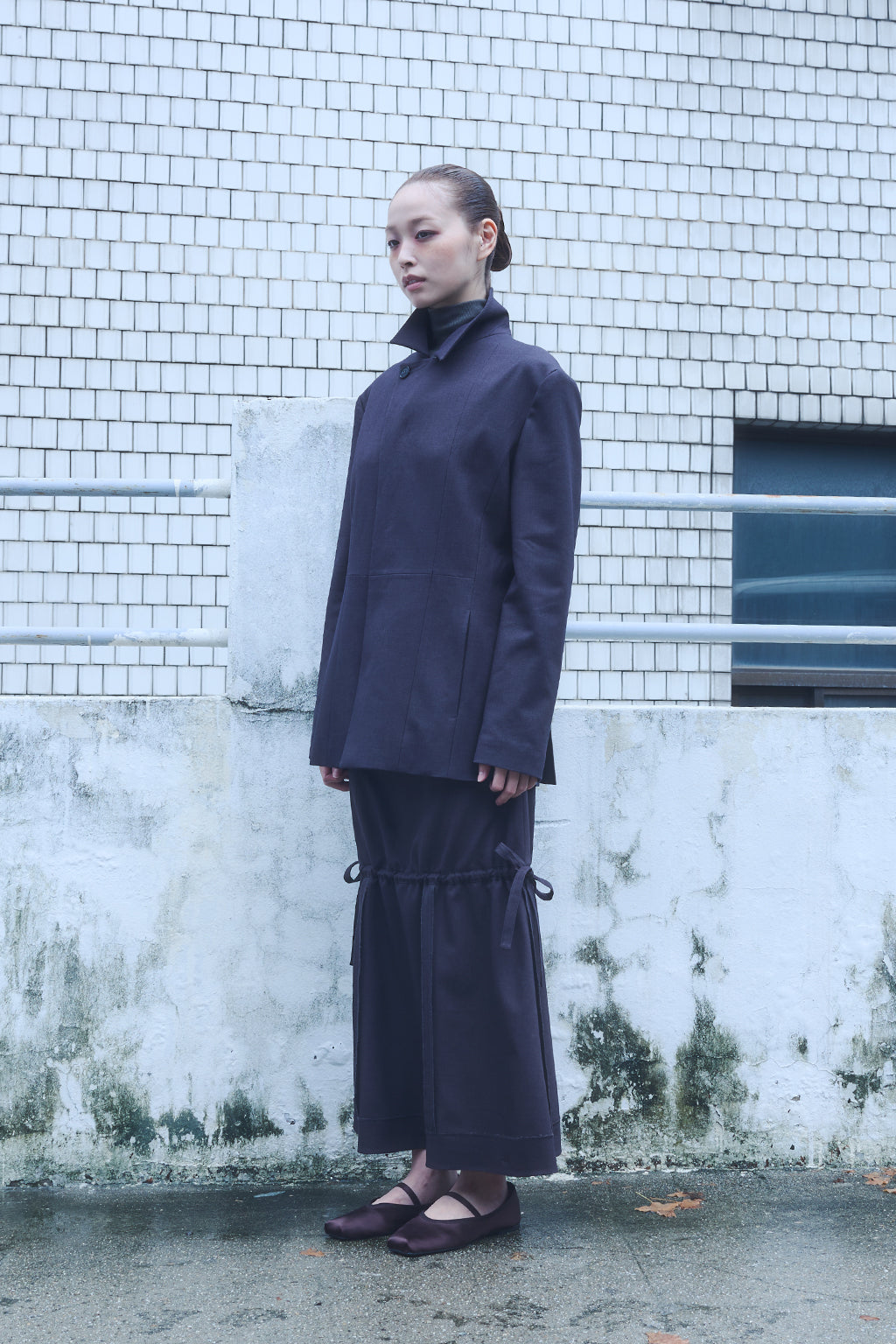 ZIP-UP WOOL JACKET / CHARCOAL