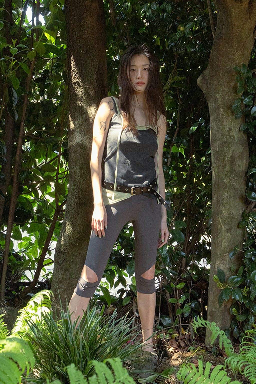 RAW CUT CAMI / CHARCOAL