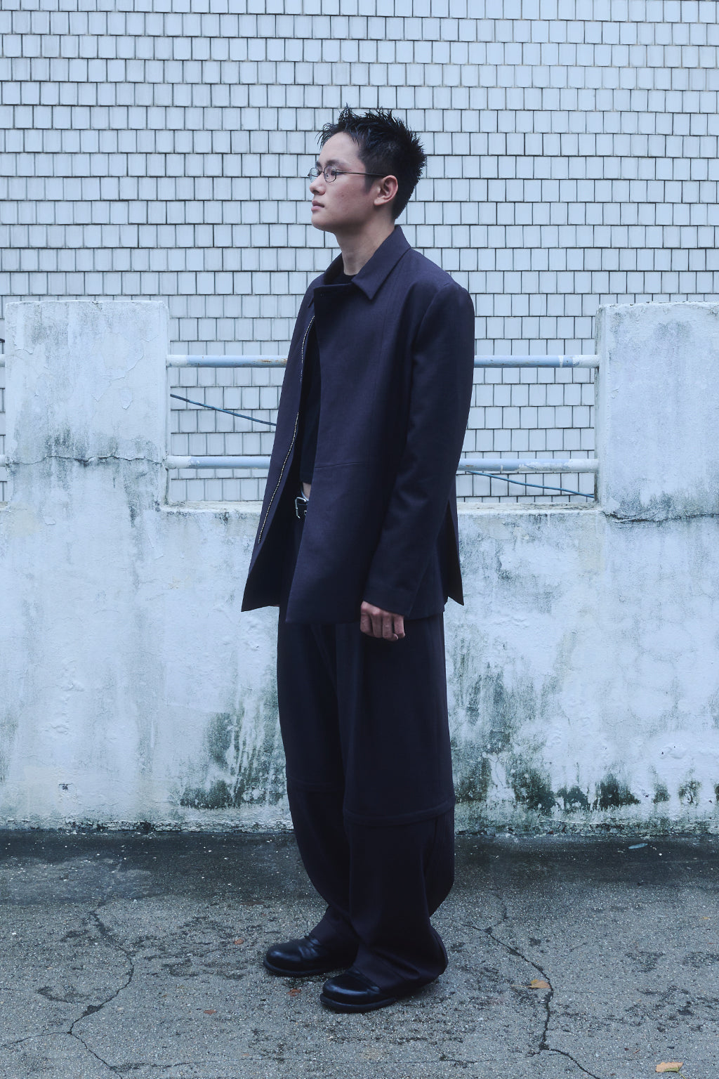 2 PARTS WOOL PANTS / CHARCOAL
