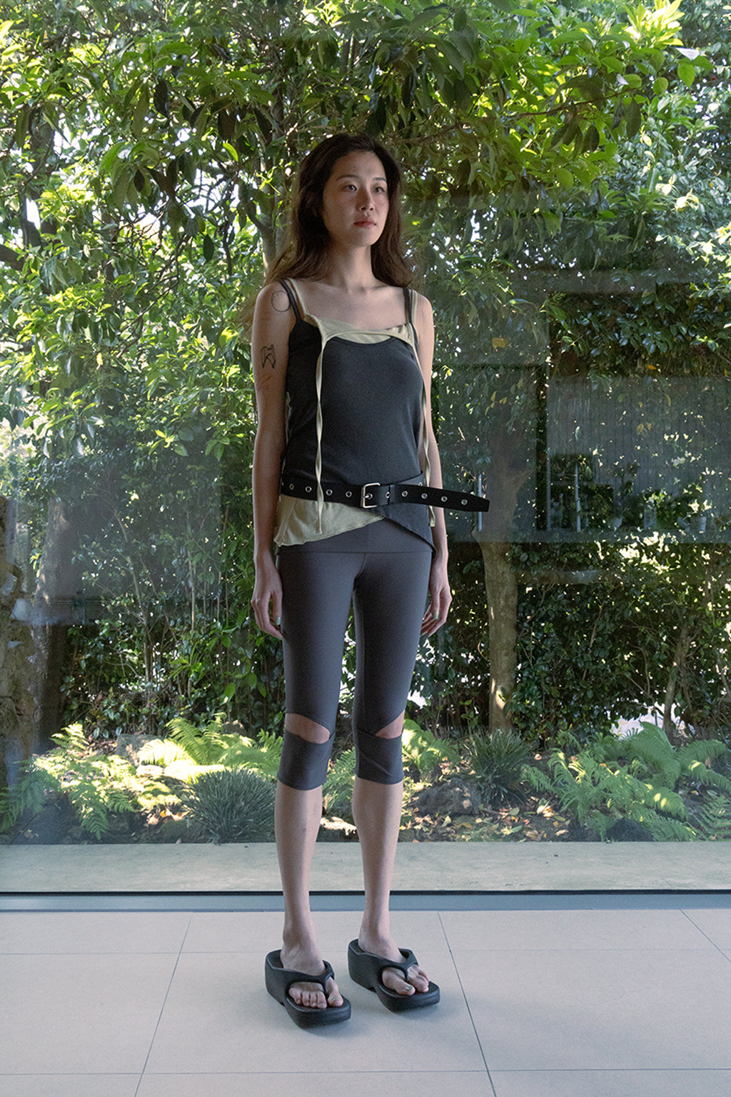 RAW CUT CAMI / CHARCOAL