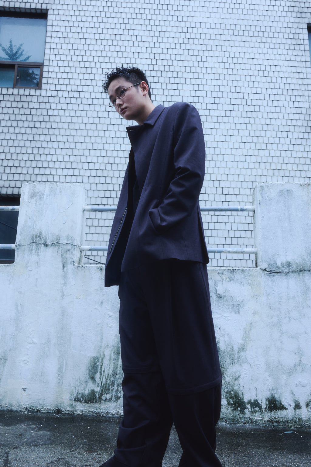 2 PARTS WOOL PANTS / CHARCOAL