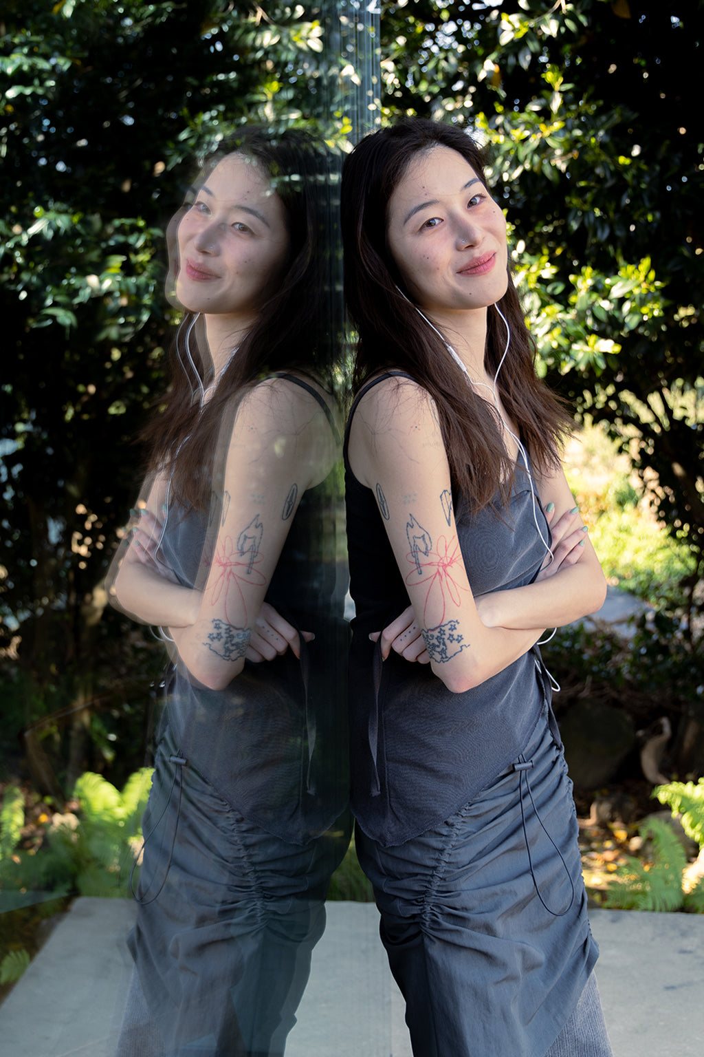 RAW CUT CAMI / CHARCOAL