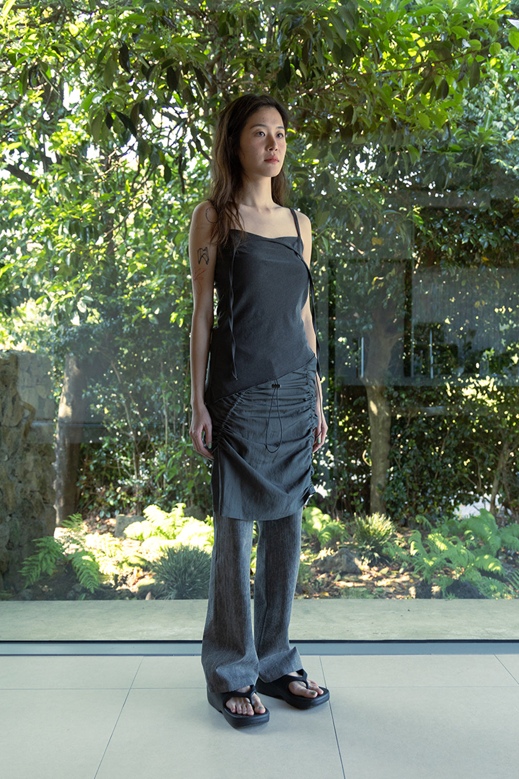 RAW CUT CAMI / CHARCOAL