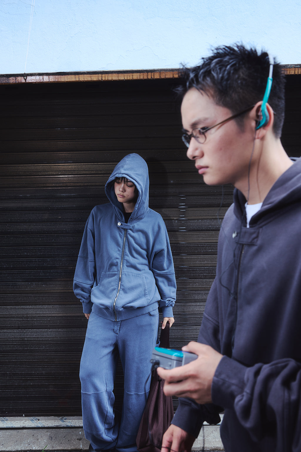 PIGMENT ROLL-UP PANTS / ASH BLUE