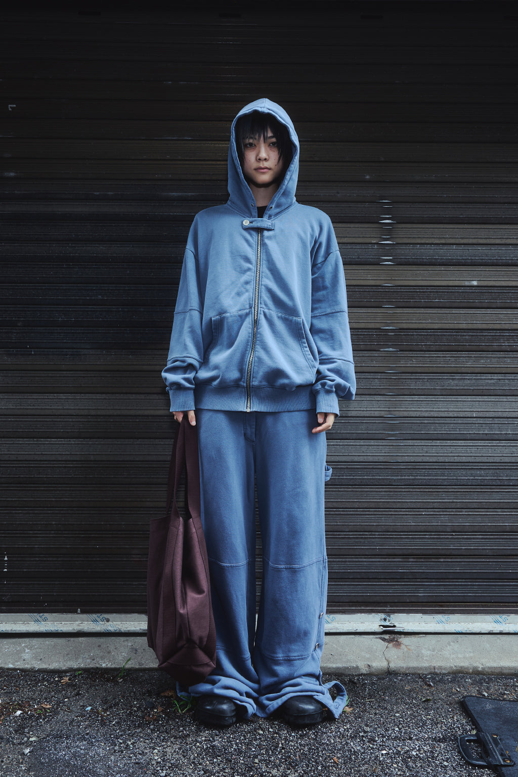 PIGMENT ROLL-UP PANTS / ASH BLUE