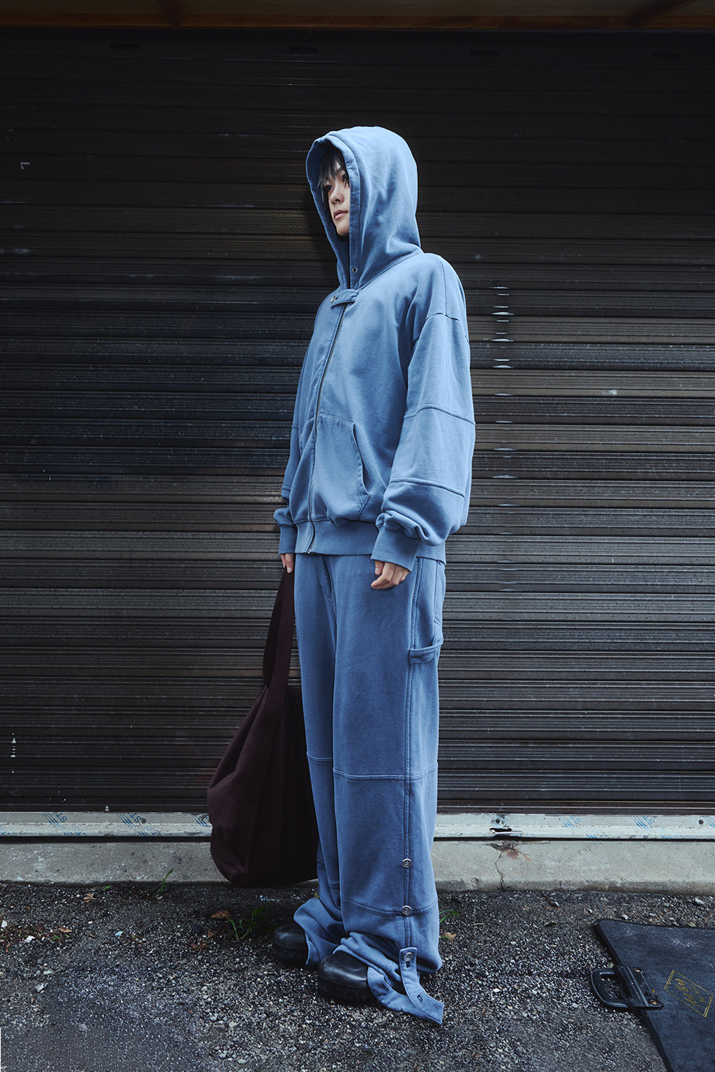 PIGMENT ROLL-UP PANTS / ASH BLUE