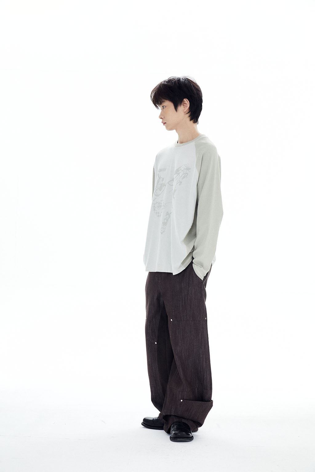 HEM POCKETS JEANS / BROWN