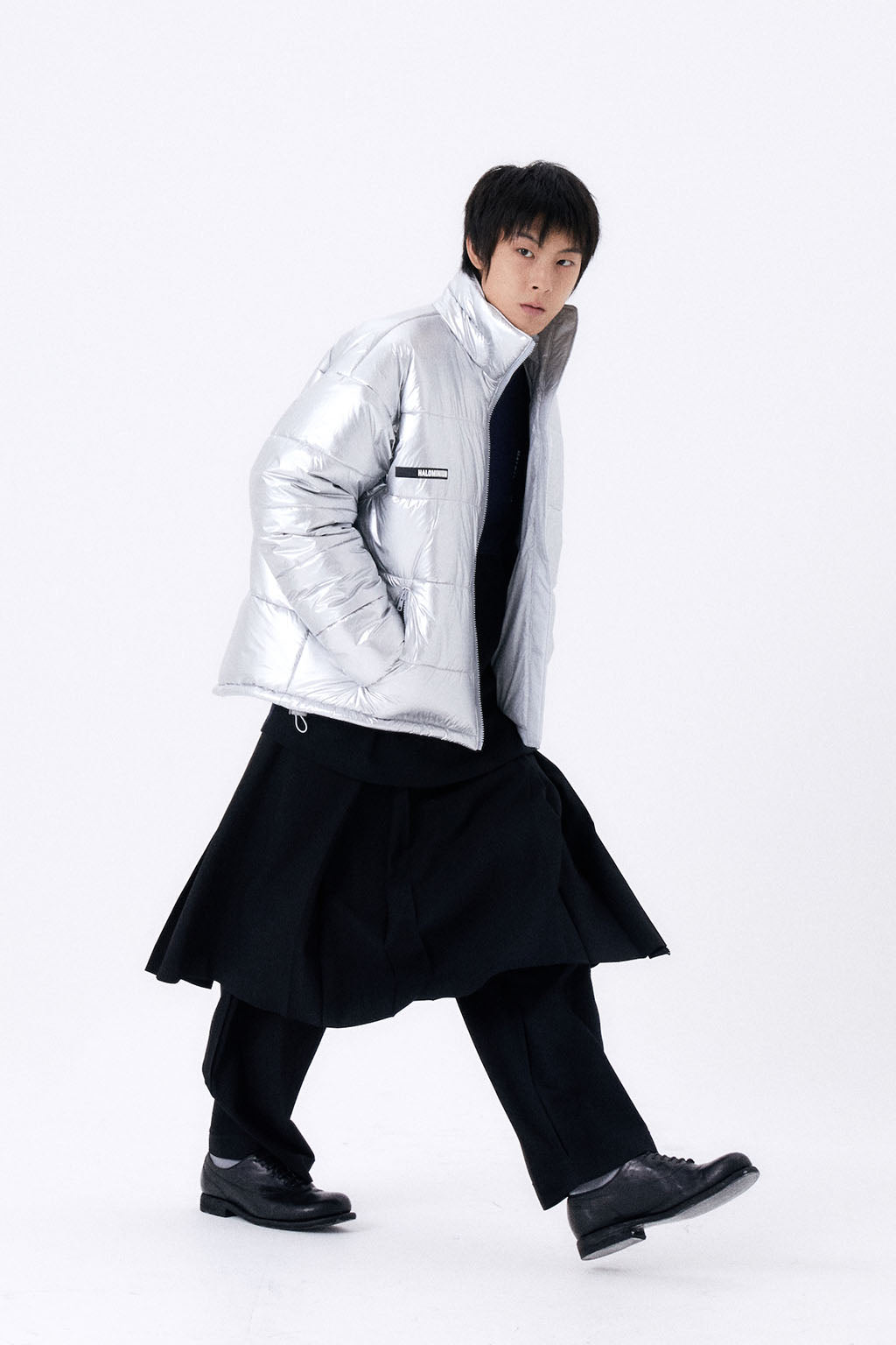 ONE TUCK WOOL PANTS / BLACK