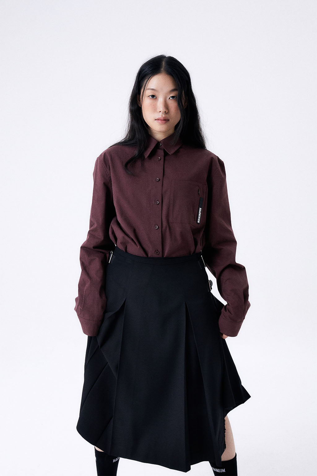 OVERSIZED POCKETS SHIRT 2 / BURGUNDY
