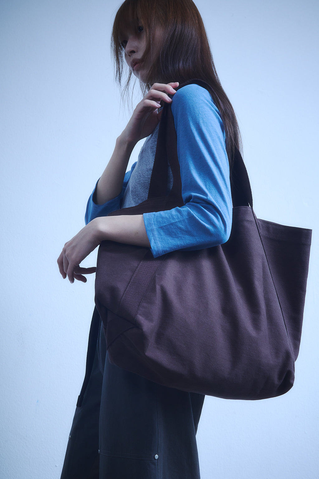 TWILL TOTE BAG / BROWN