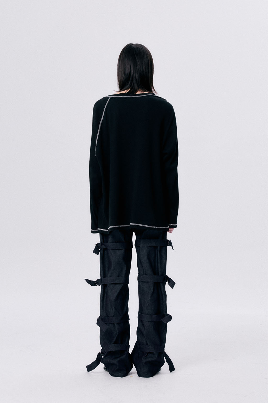 BUCKLE STRAPS PANTS / DENIM