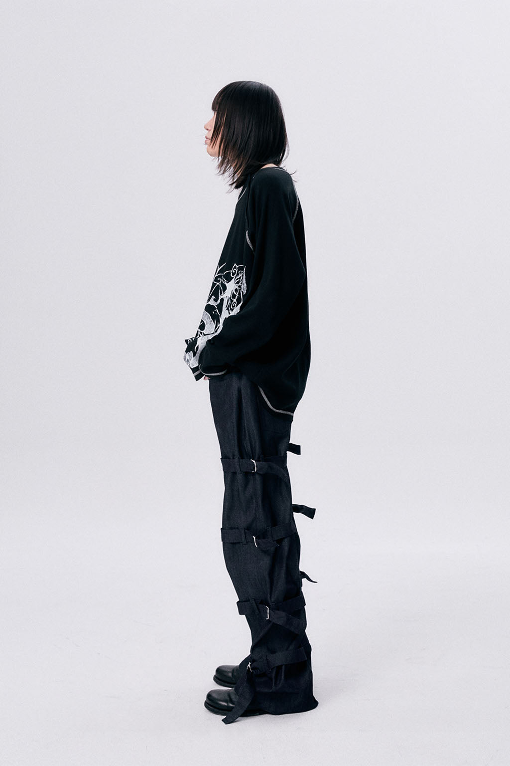 BUCKLE STRAPS PANTS / DENIM