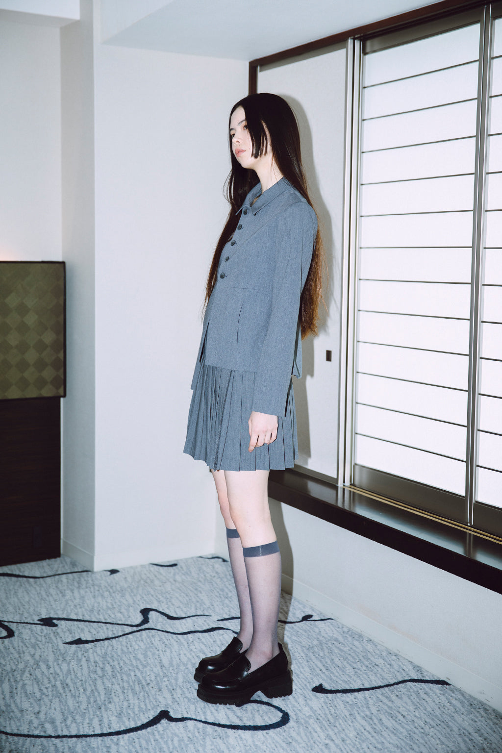 DOUBLE-BUTTON JACKET / GRAY