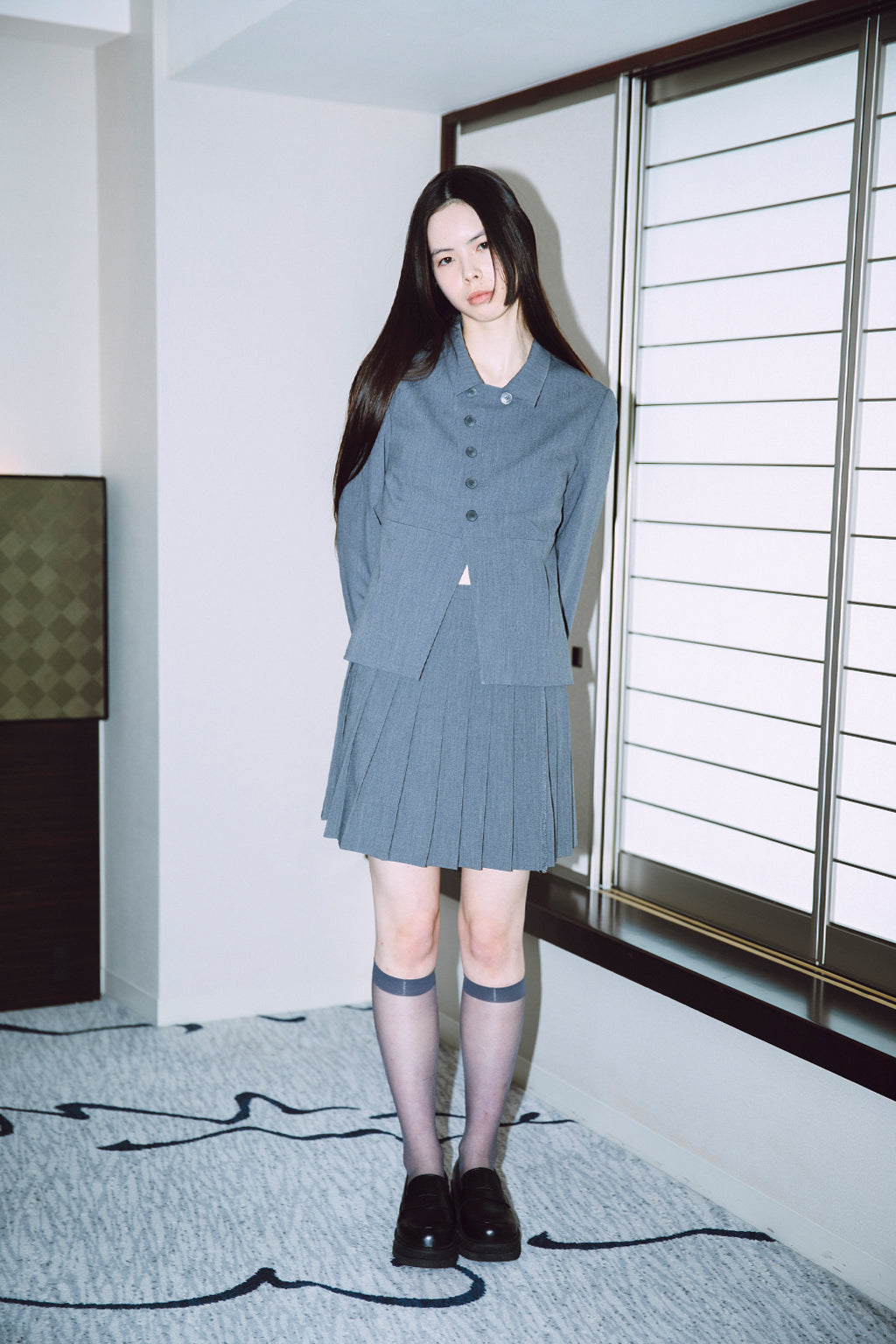 DOUBLE-BUTTON JACKET / GRAY