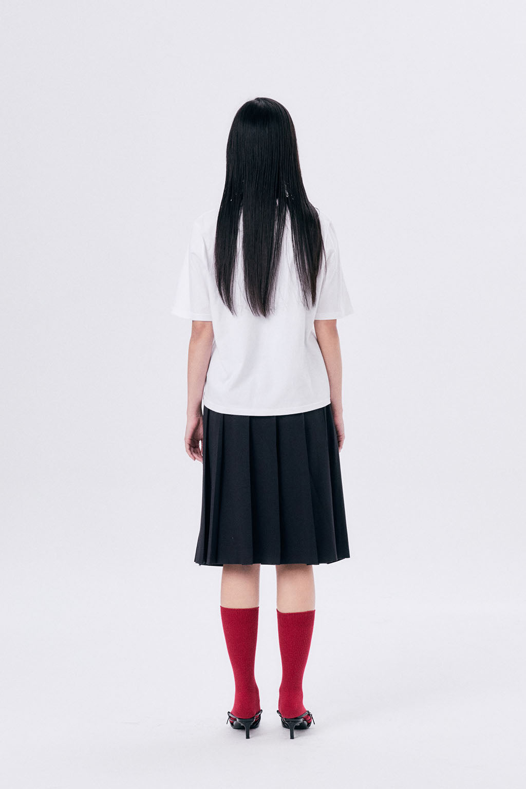 MIDI PLEATED WRAP SKIRT 3 / NAVY
