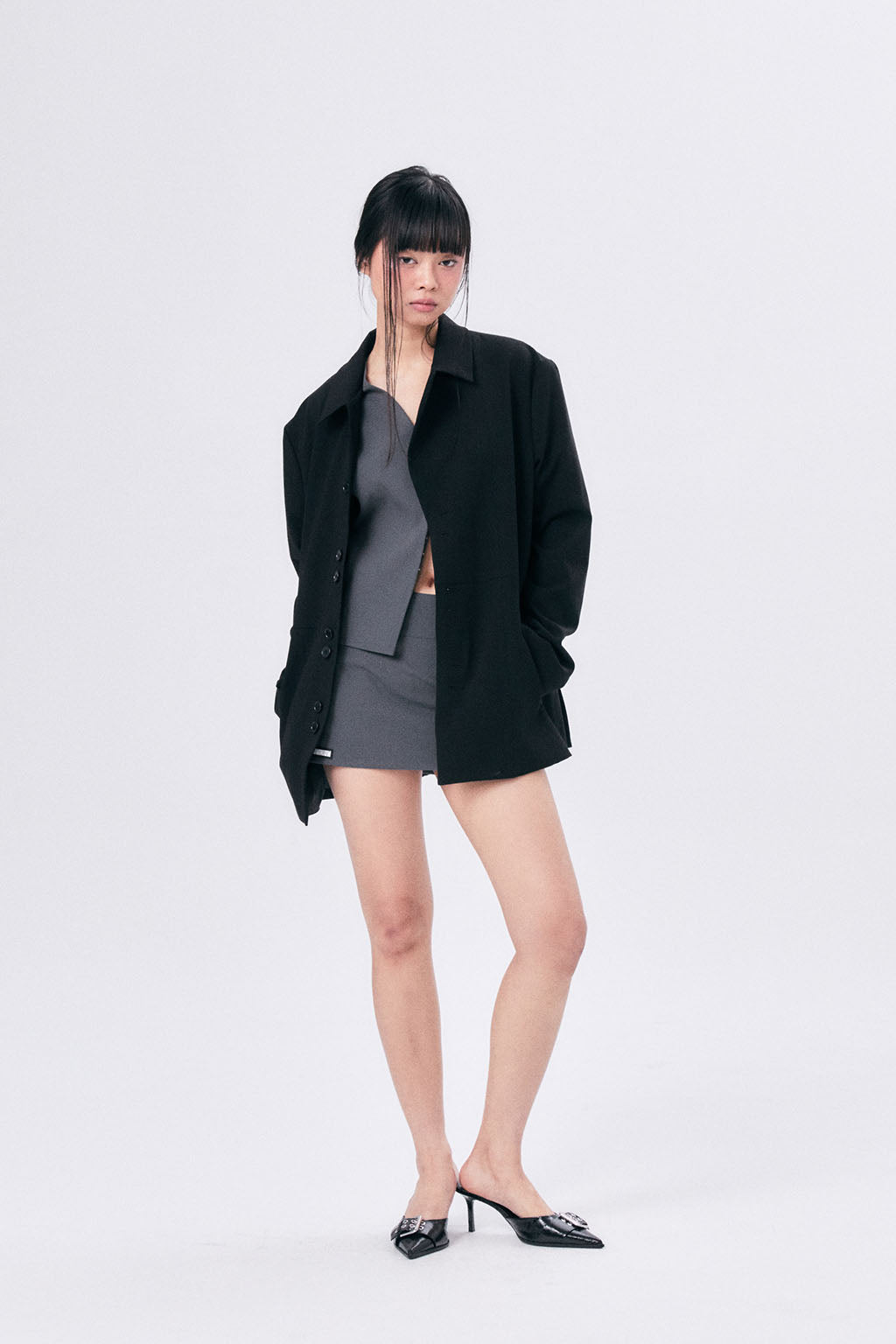 SUMMER WOOL VEST / DARK GRAY