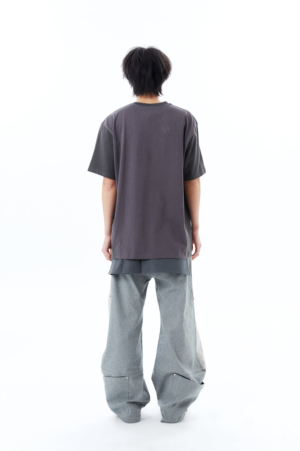 MICRO BUCKLE SKIRT / GRAY