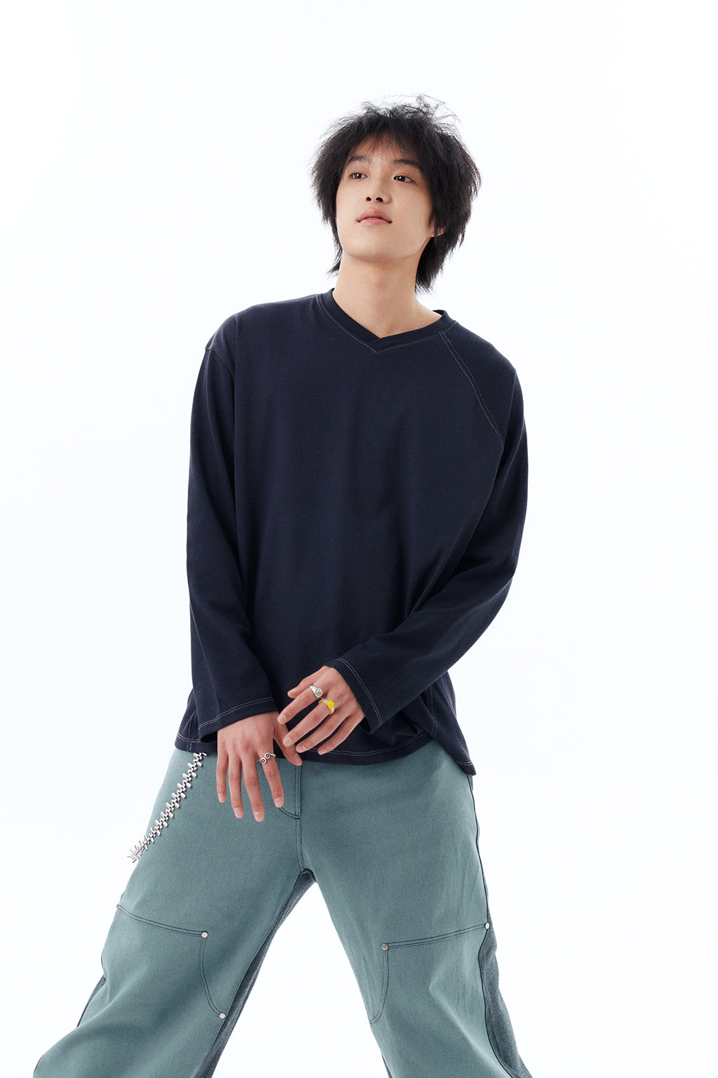 HEM POCKETS JEANS 2 / GREEN