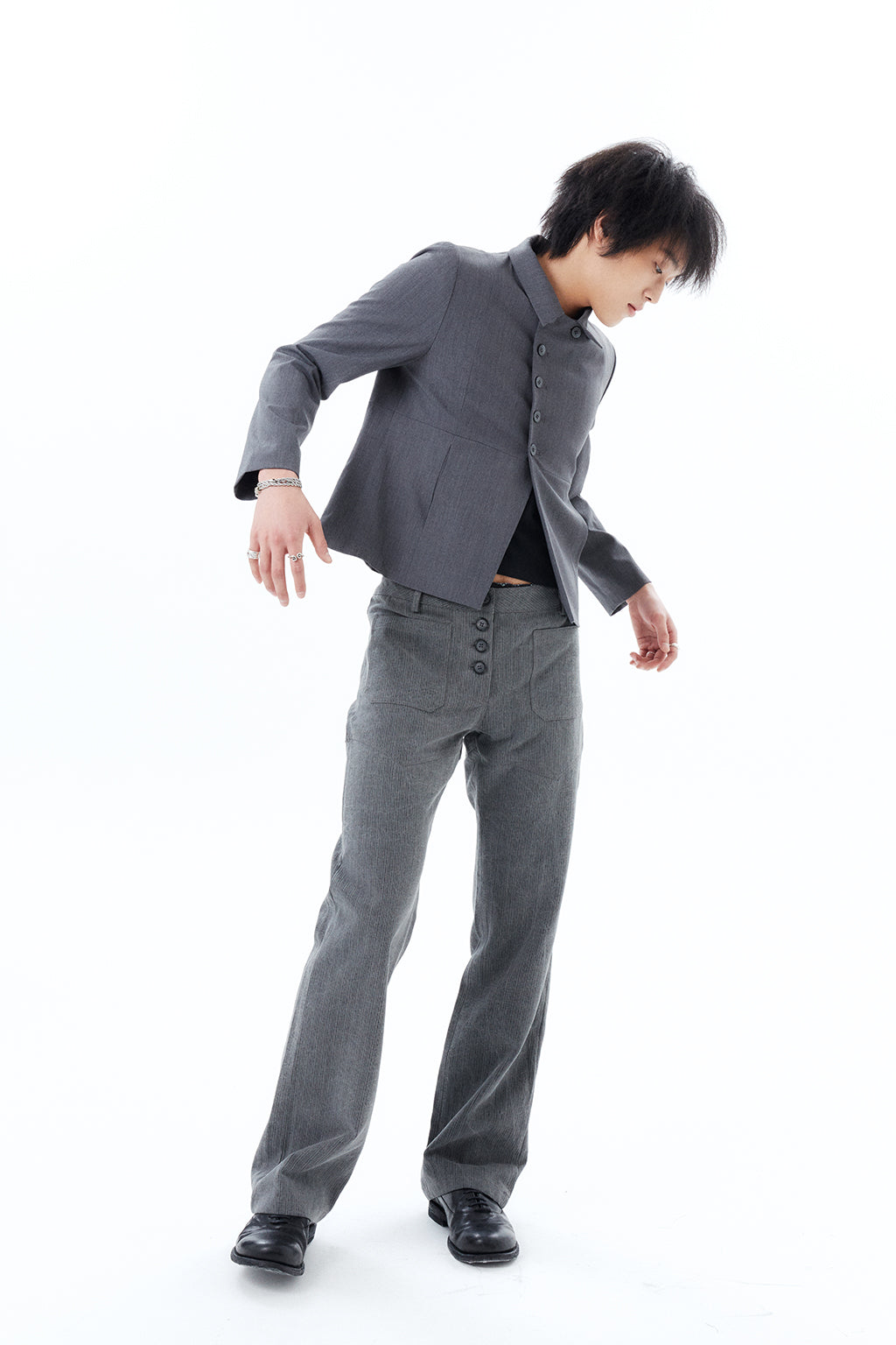 DOUBLE-BUTTON JACKET / GRAY