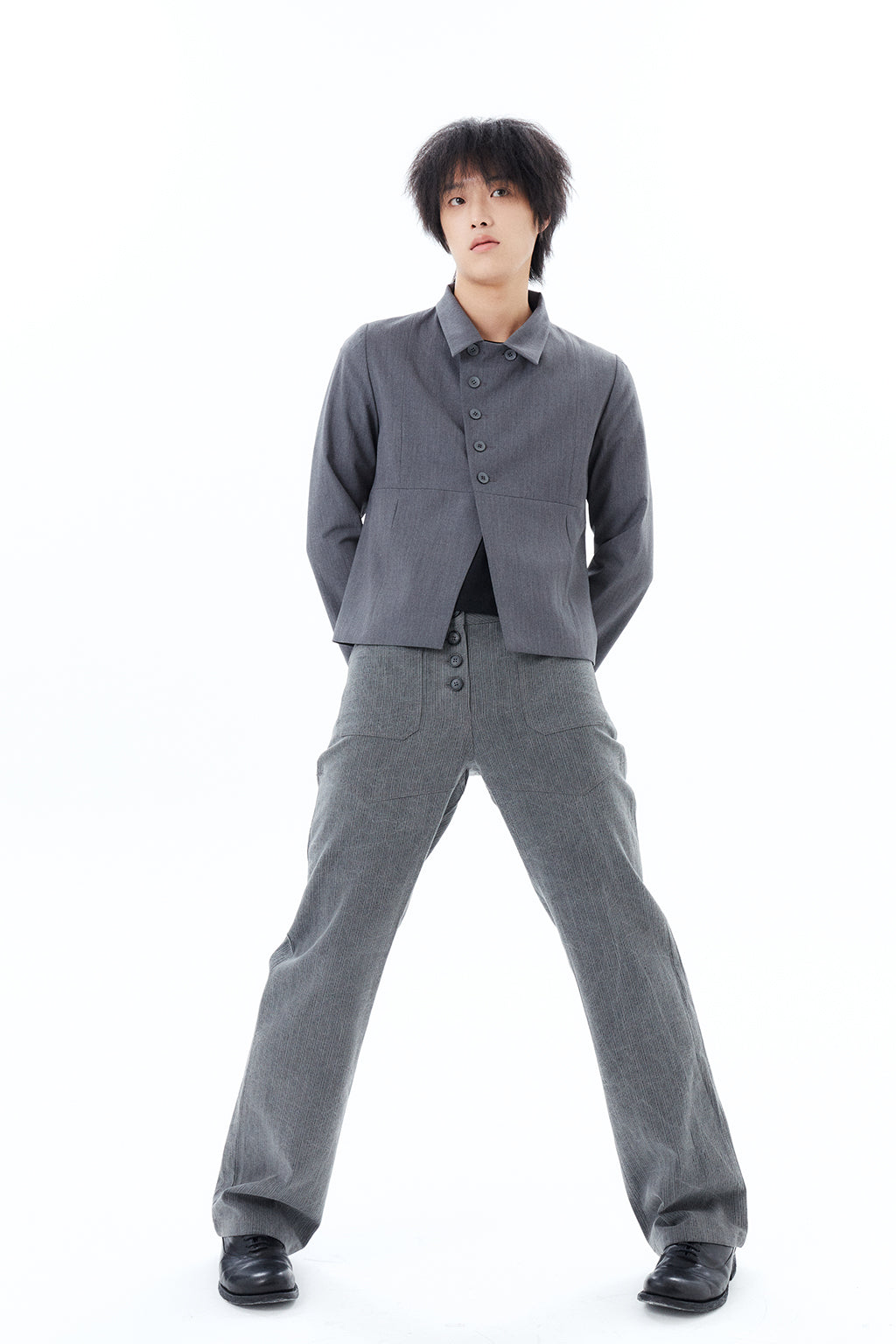 DOUBLE-BUTTON JACKET / GRAY