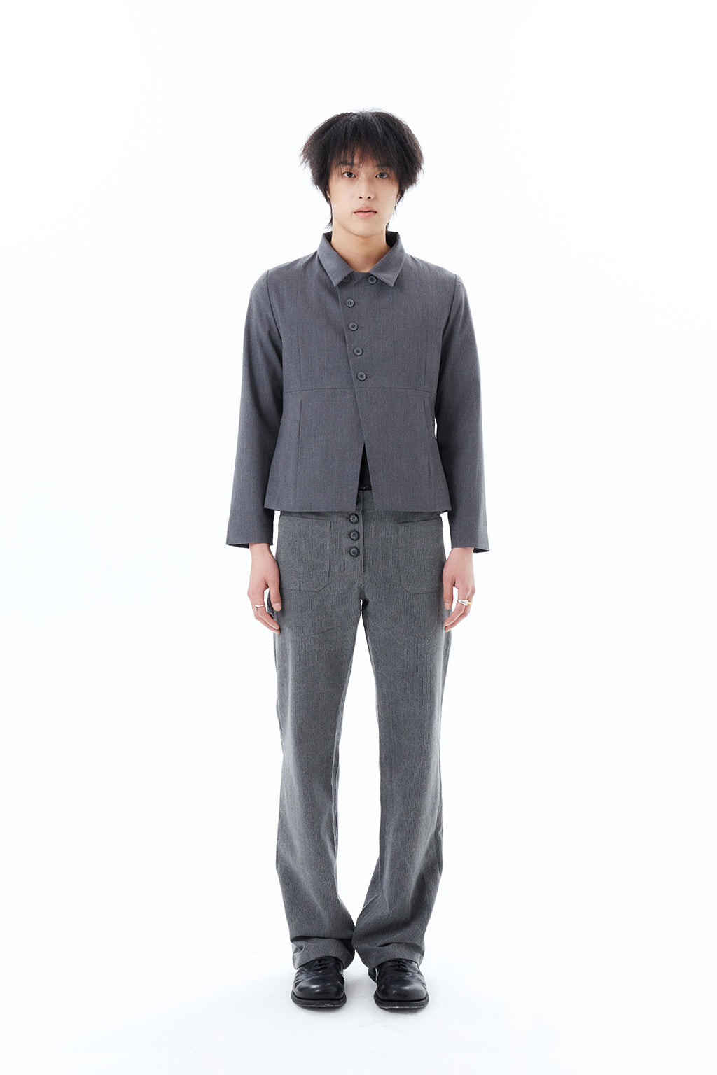 DOUBLE-BUTTON JACKET / GRAY