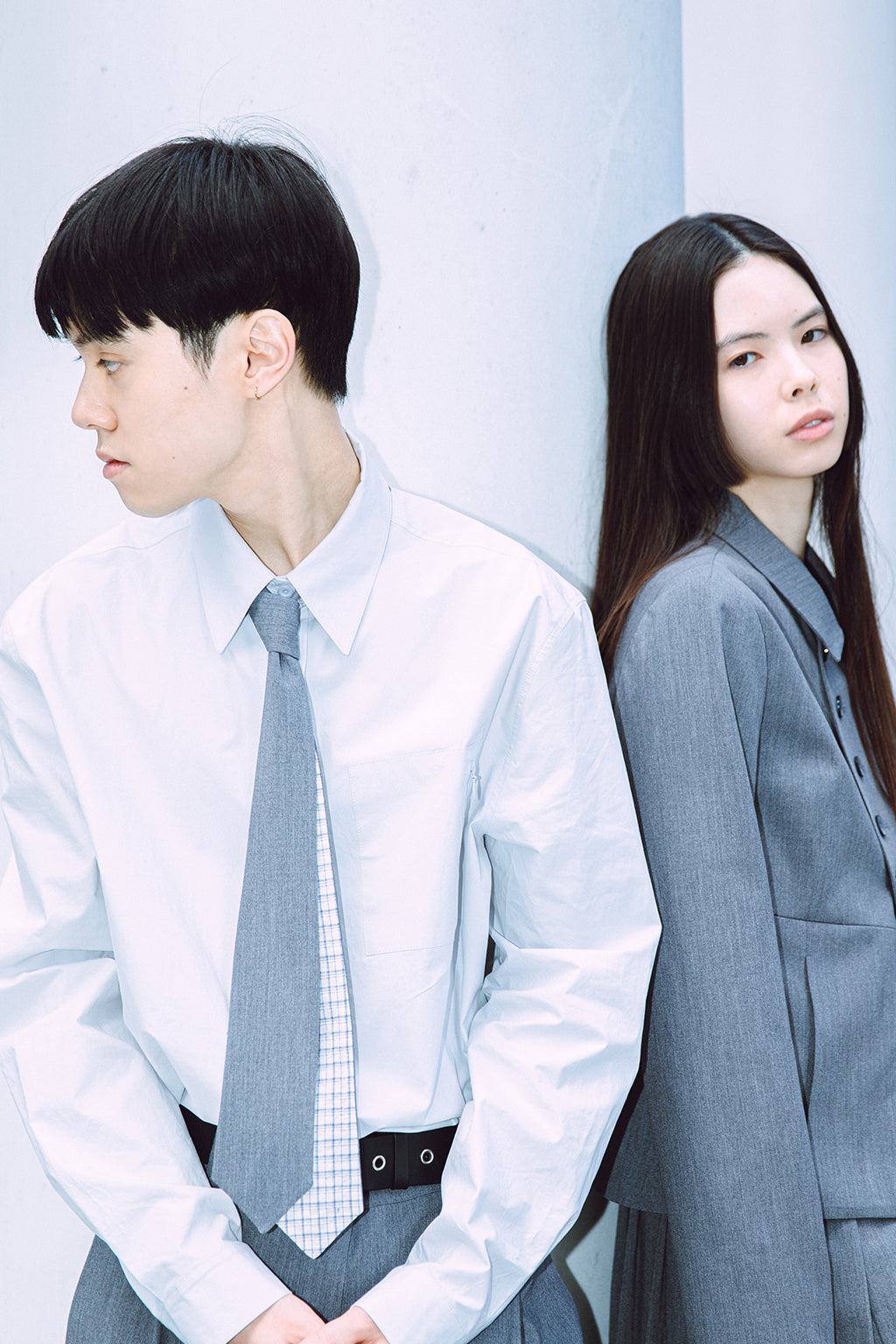2-WAY TIE SCARF / GRAY