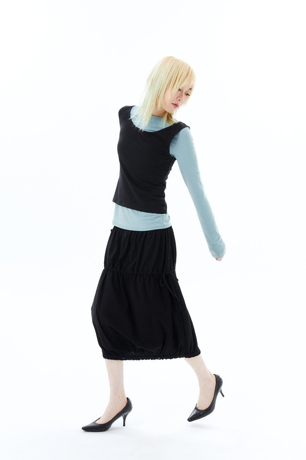 2 IN 1 LAYERED TOP / BLACK