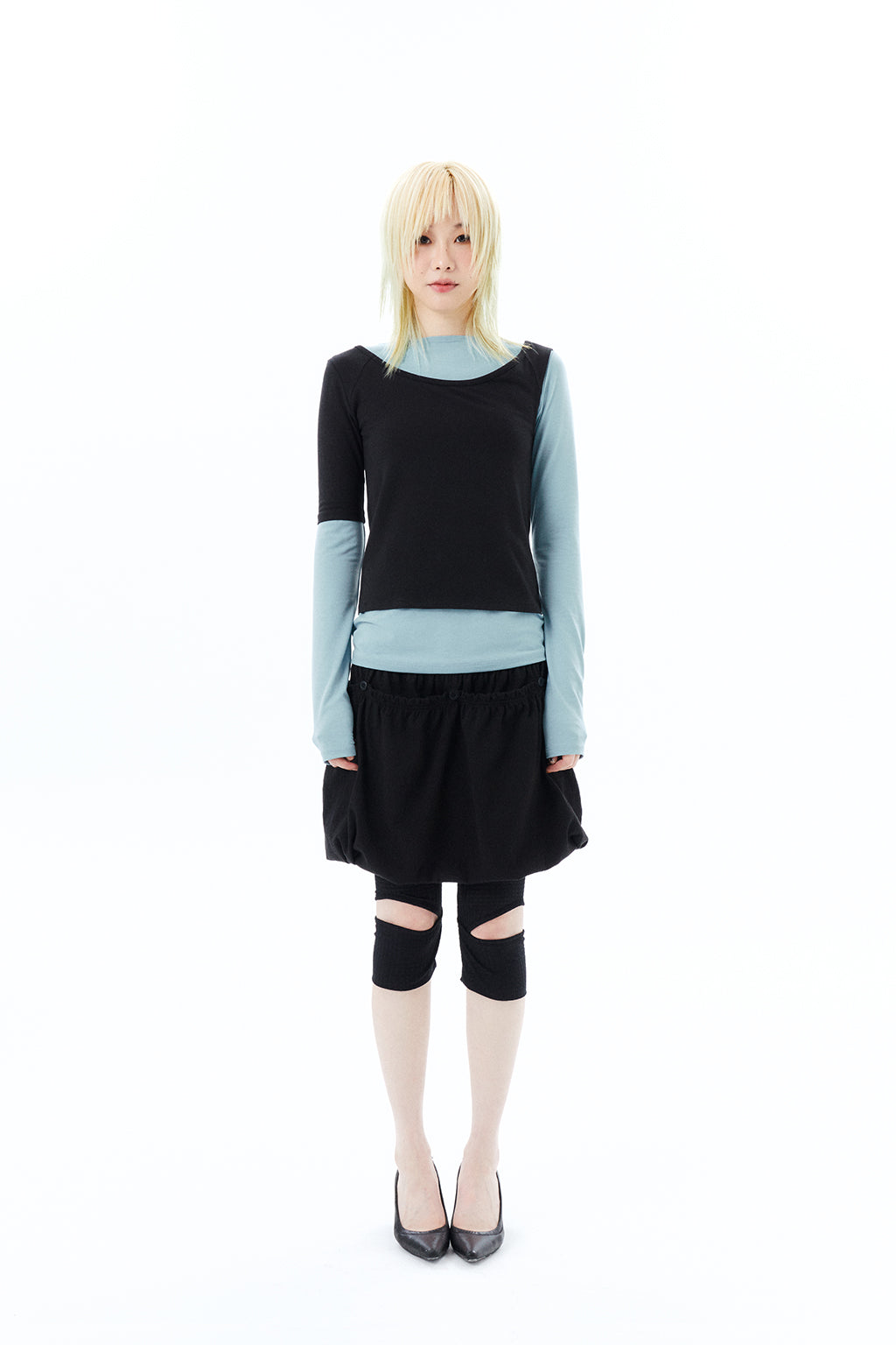 2 IN 1 LAYERED TOP / BLACK
