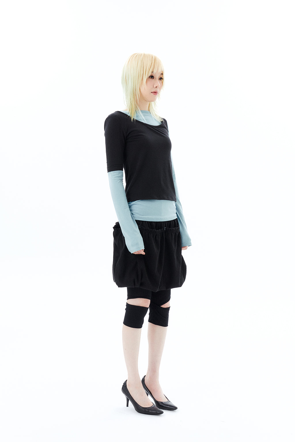 2 IN 1 LAYERED TOP / BLACK
