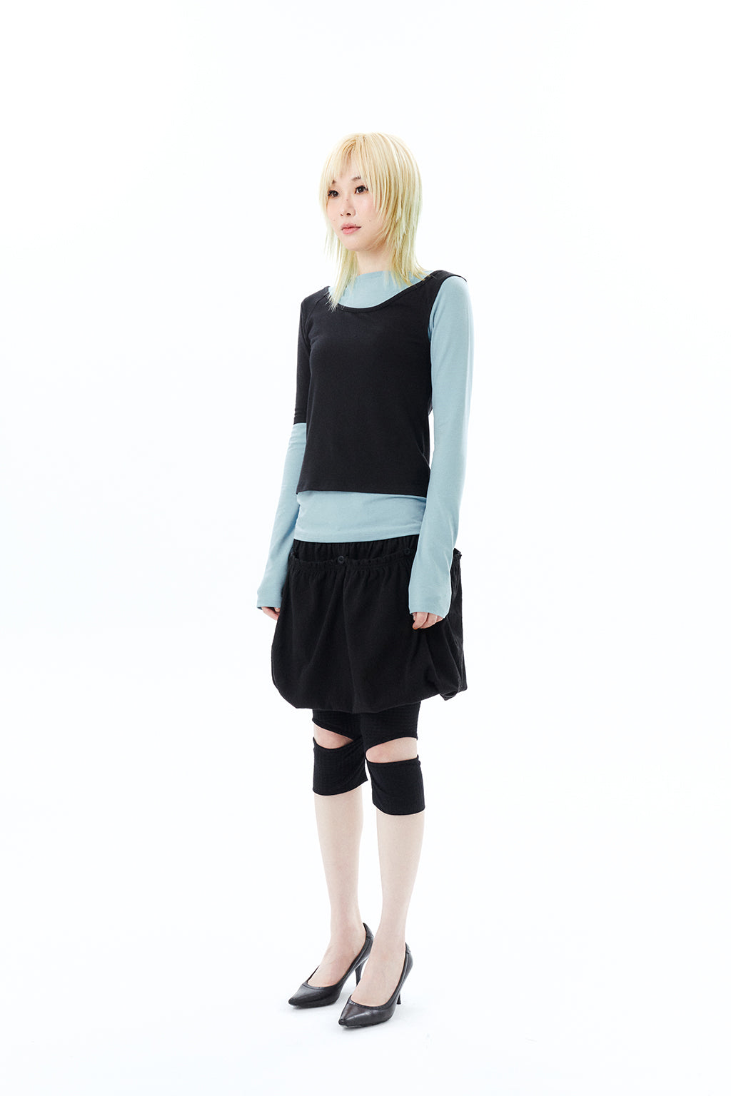 2 IN 1 LAYERED TOP / BLACK