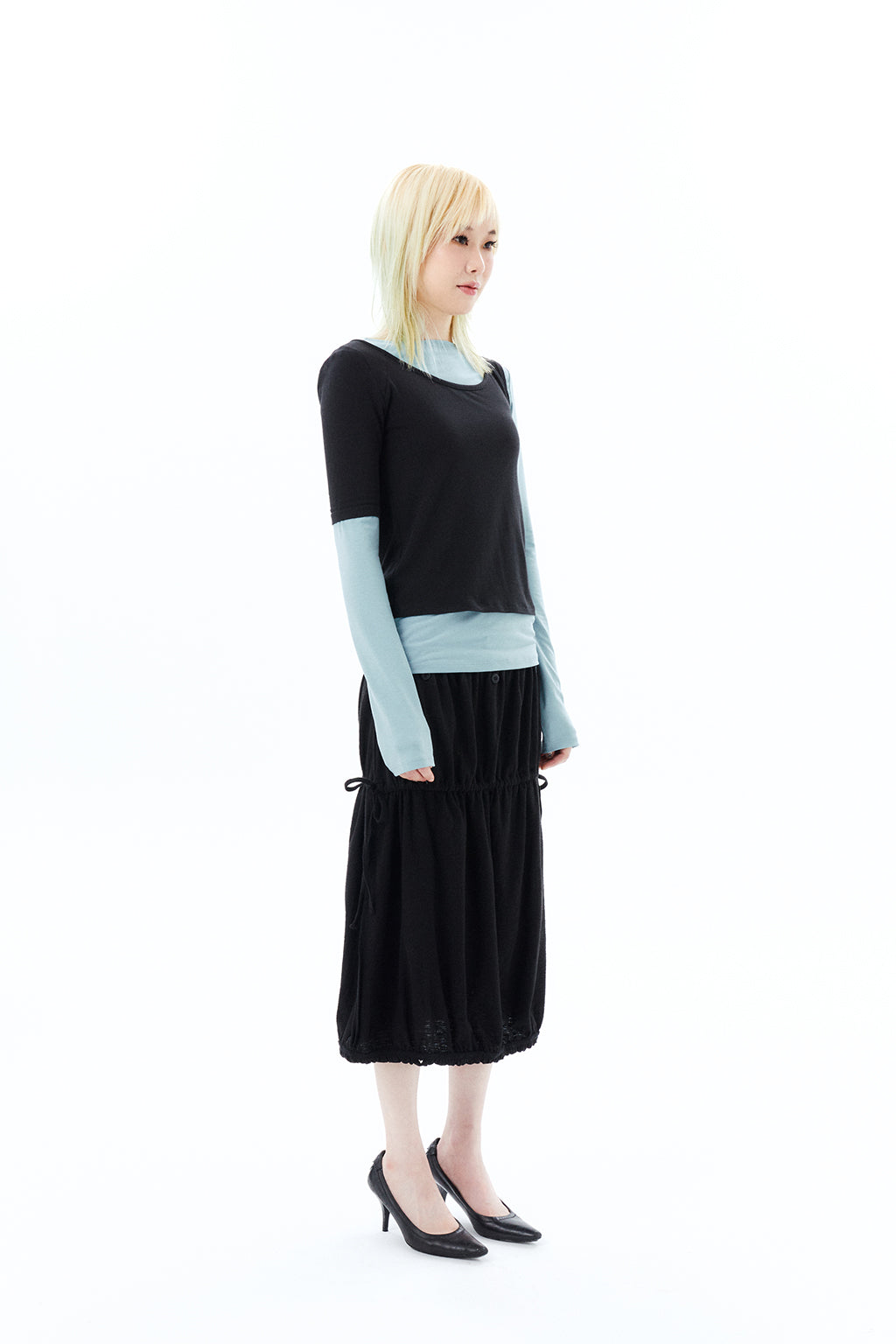 2 IN 1 LAYERED TOP / BLACK