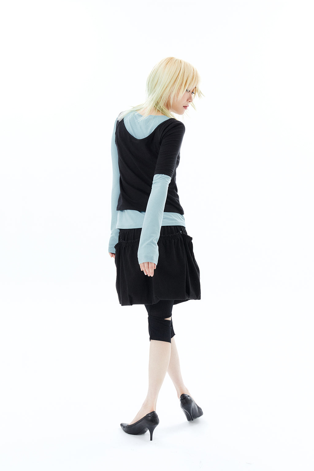 2-WAY JERSEY SKIRT / BLACK