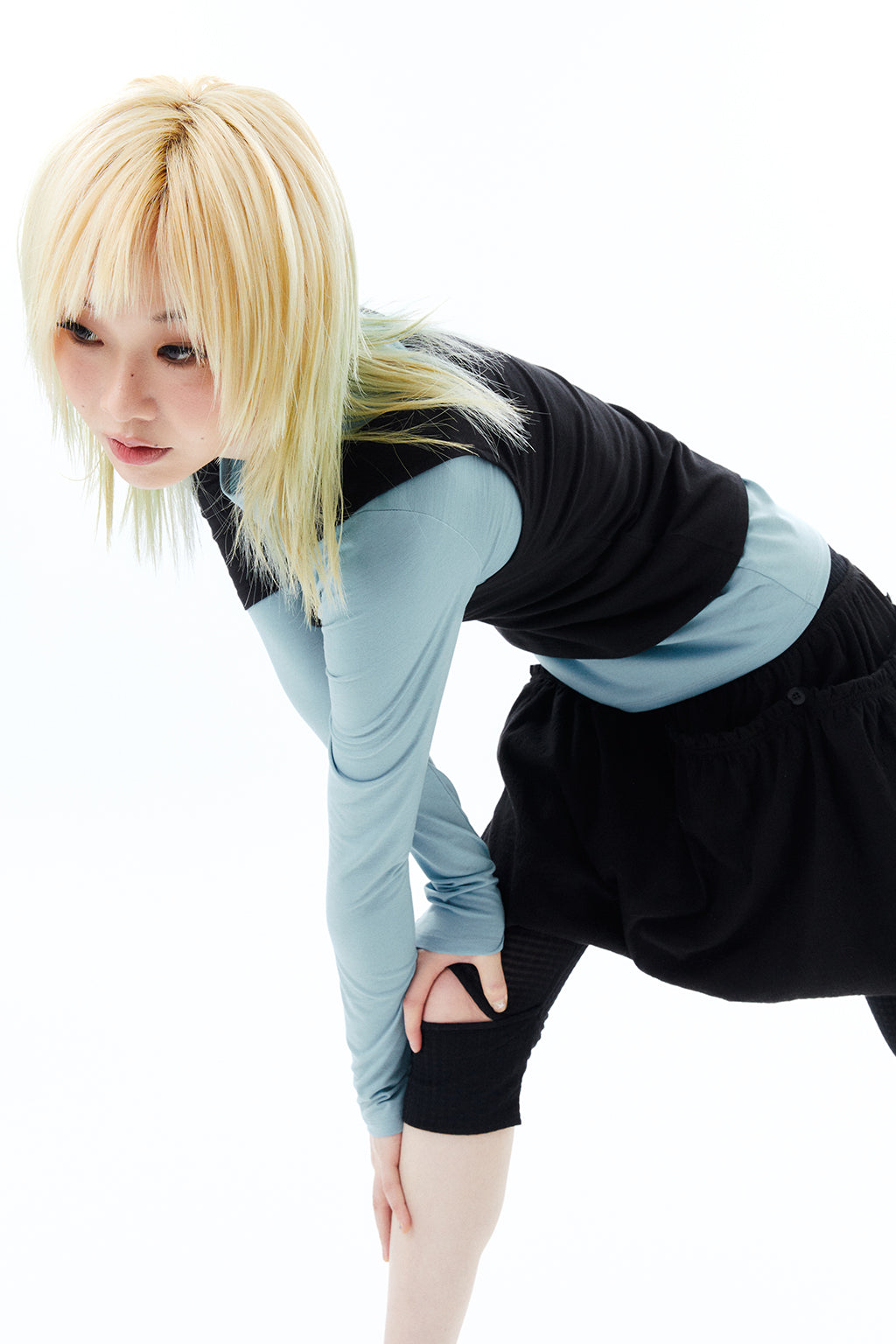 2-WAY JERSEY SKIRT / BLACK