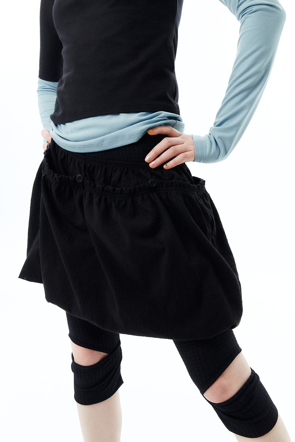 2-WAY JERSEY SKIRT / BLACK