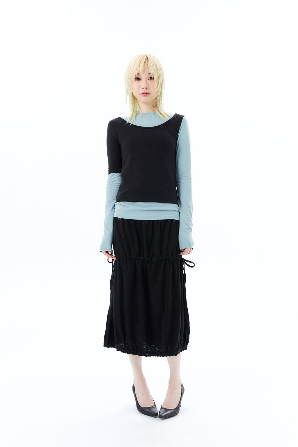 2 IN 1 LAYERED TOP / BLACK