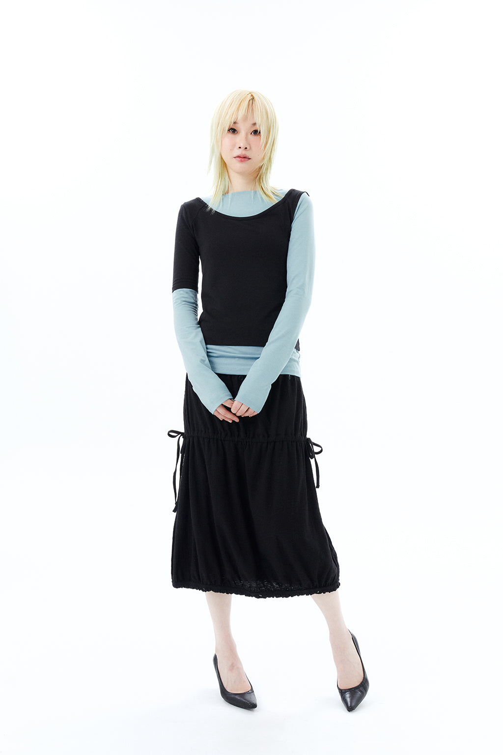 2 IN 1 LAYERED TOP / BLACK
