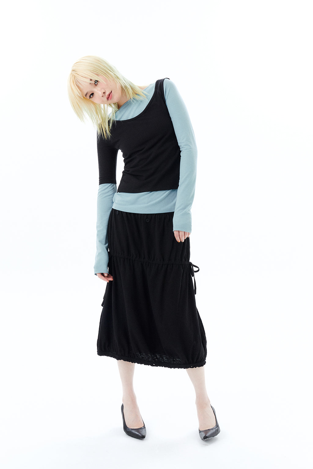 2 IN 1 LAYERED TOP / BLACK