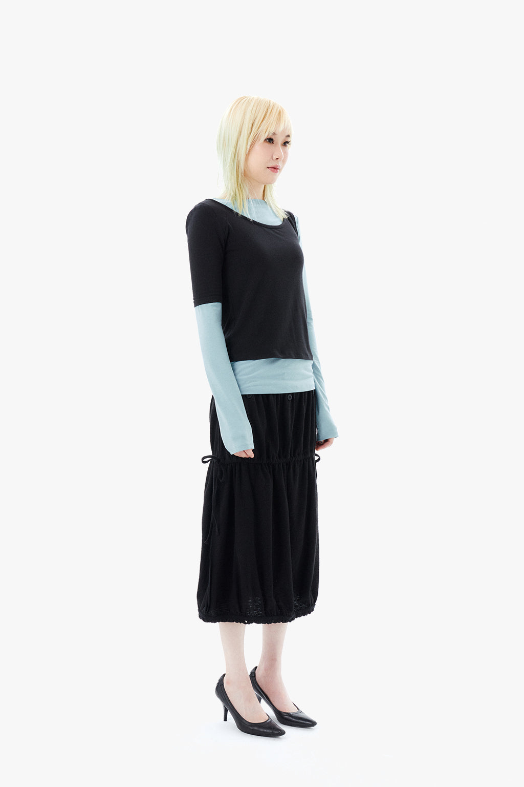 2 IN 1 LAYERED TOP / BLACK