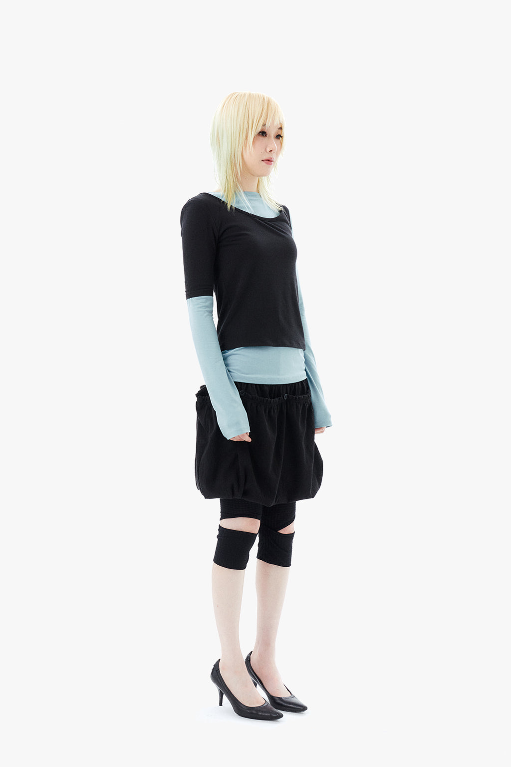 2-WAY JERSEY SKIRT / BLACK