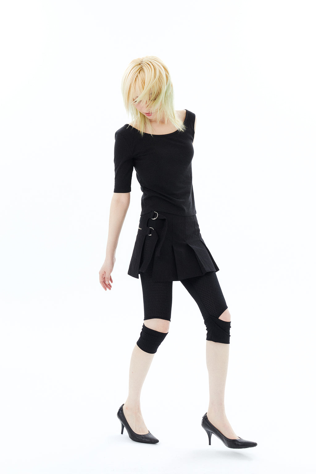 2 IN 1 LAYERED TOP / BLACK