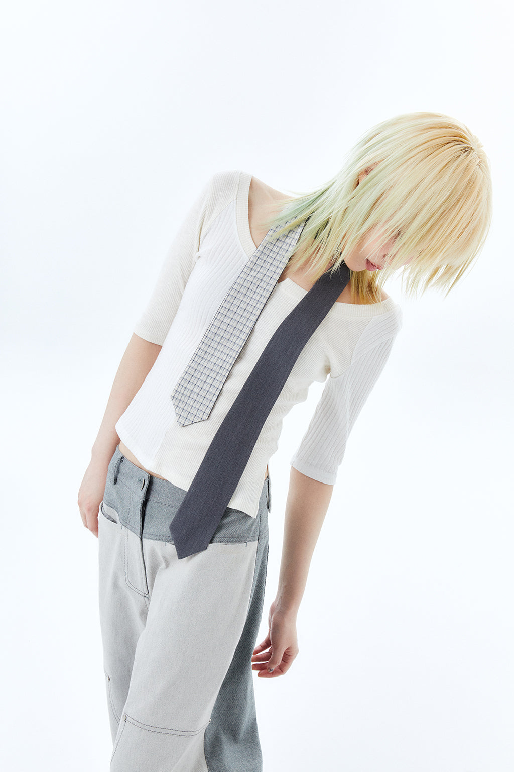 2-WAY TIE SCARF / GRAY