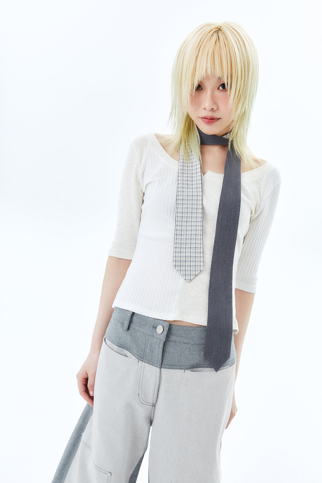 2-WAY TIE SCARF / GRAY
