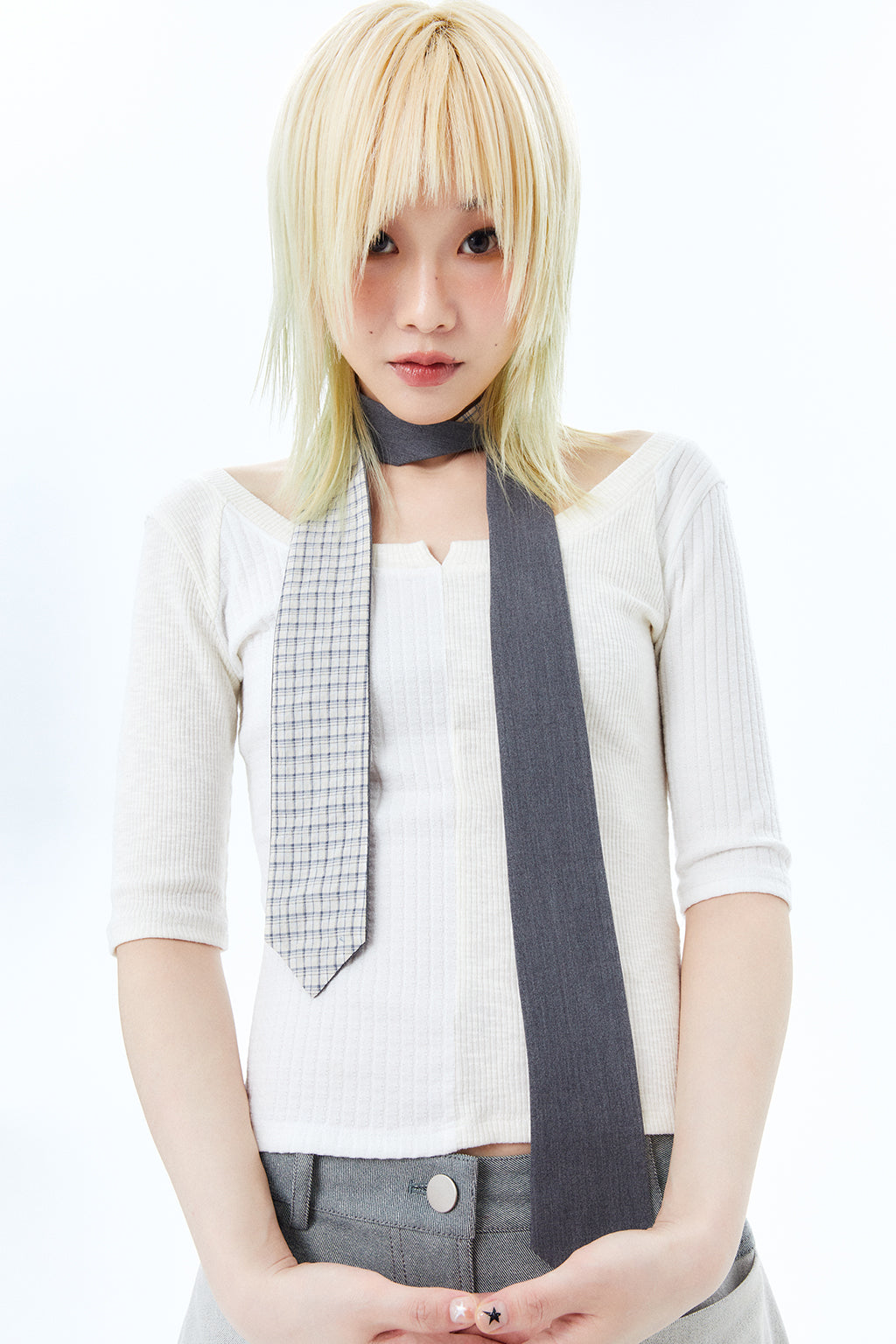 2-WAY TIE SCARF / GRAY