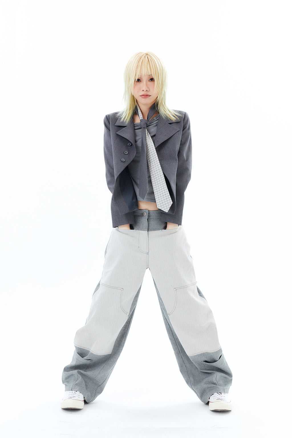 2-WAY TIE SCARF / GRAY