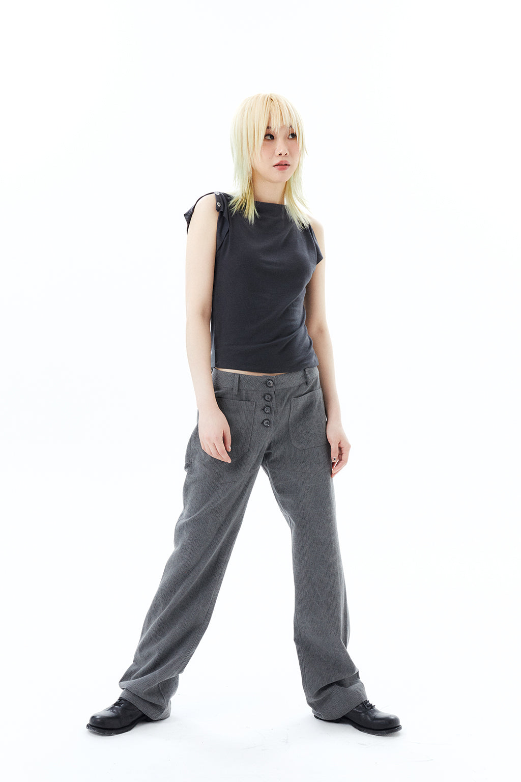STRIPE BOOTCUT / GRAY