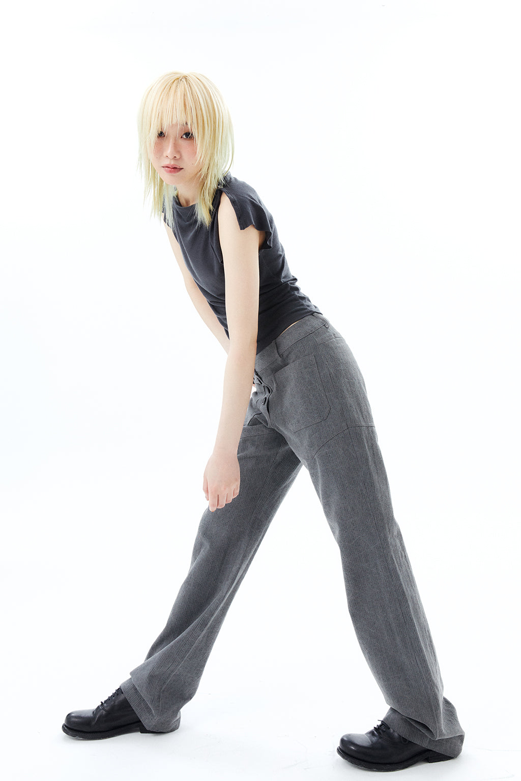 STRIPE BOOTCUT / GRAY