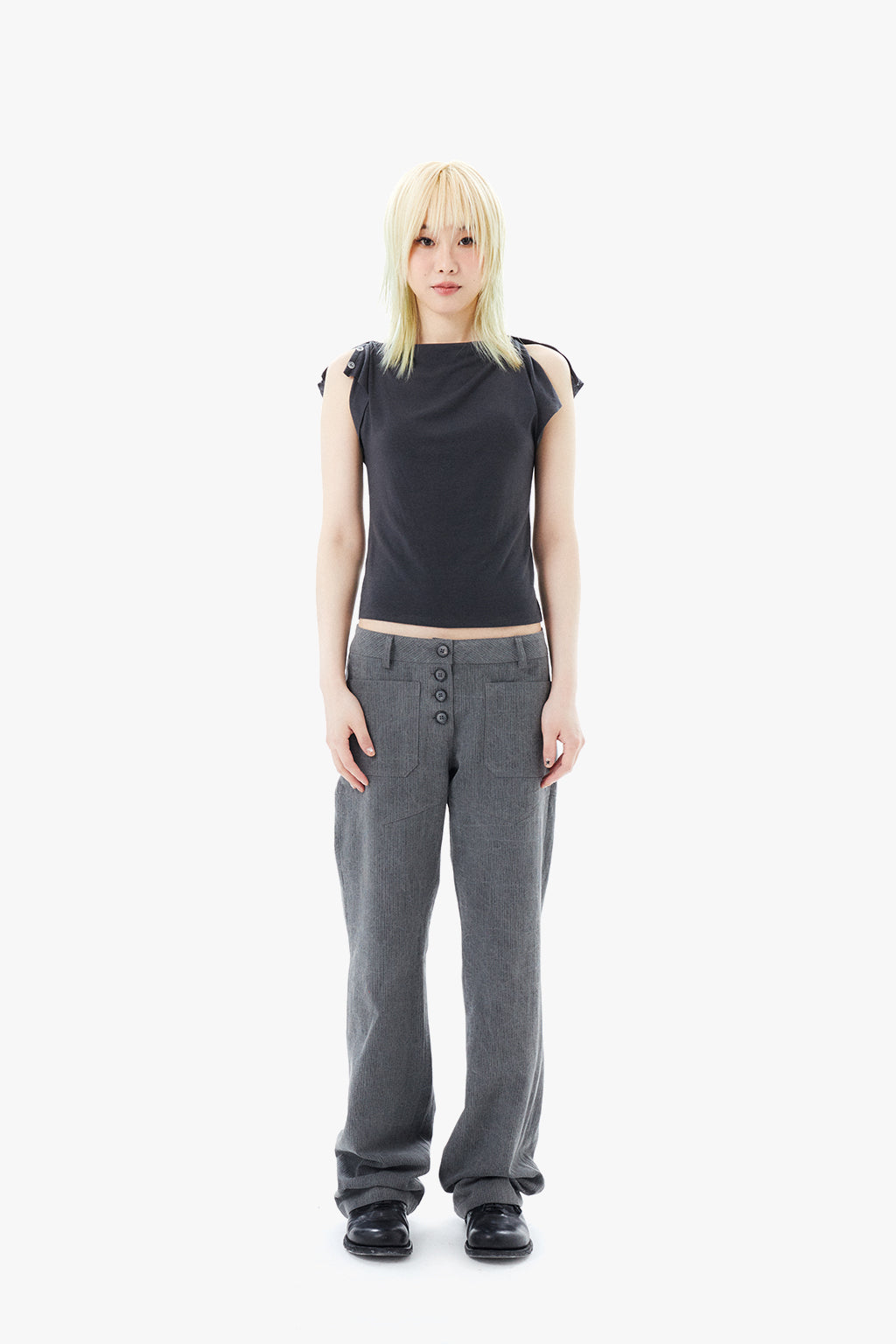STRIPE BOOTCUT / GRAY