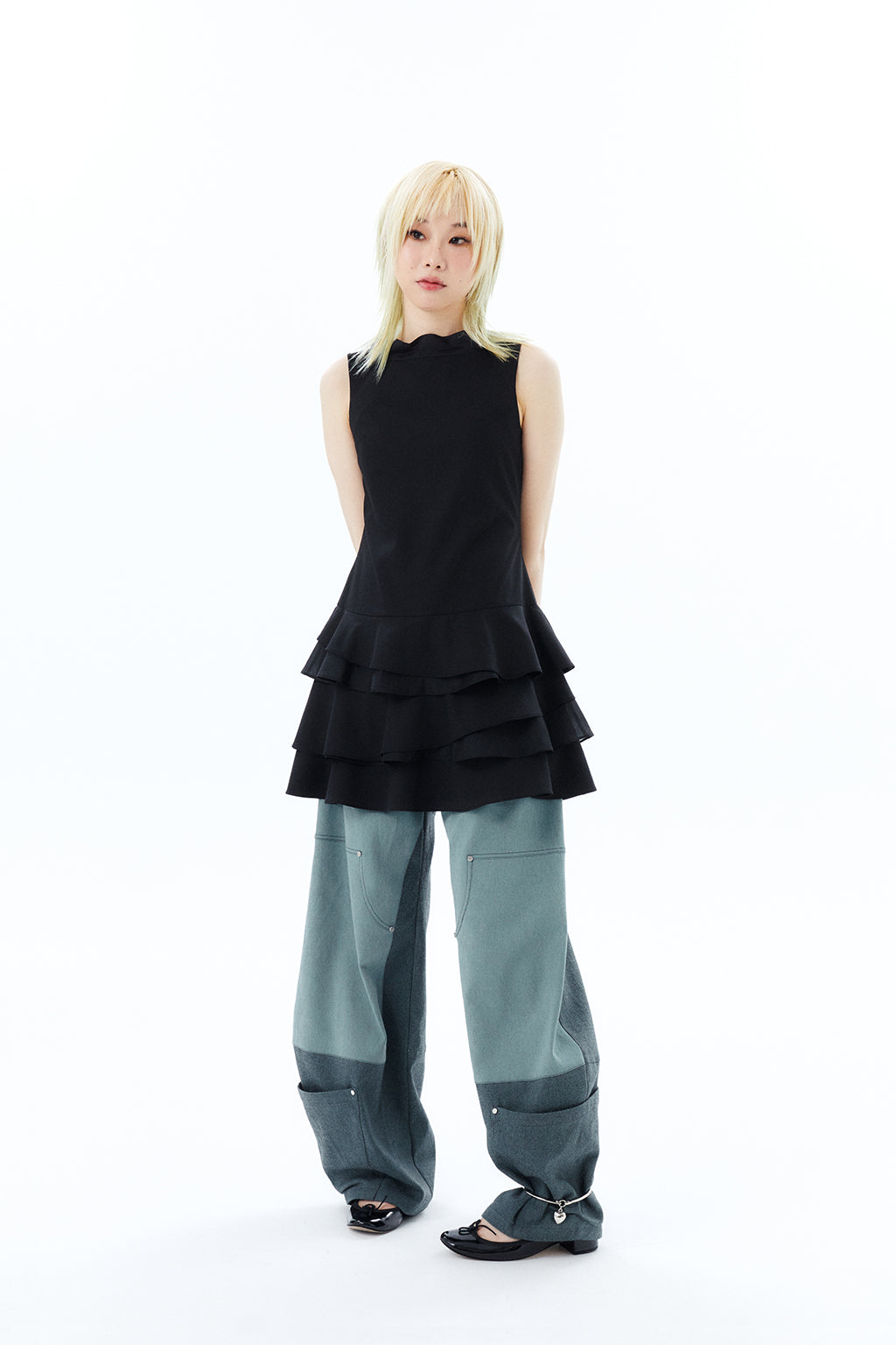 HEM POCKETS JEANS 2 / GREEN